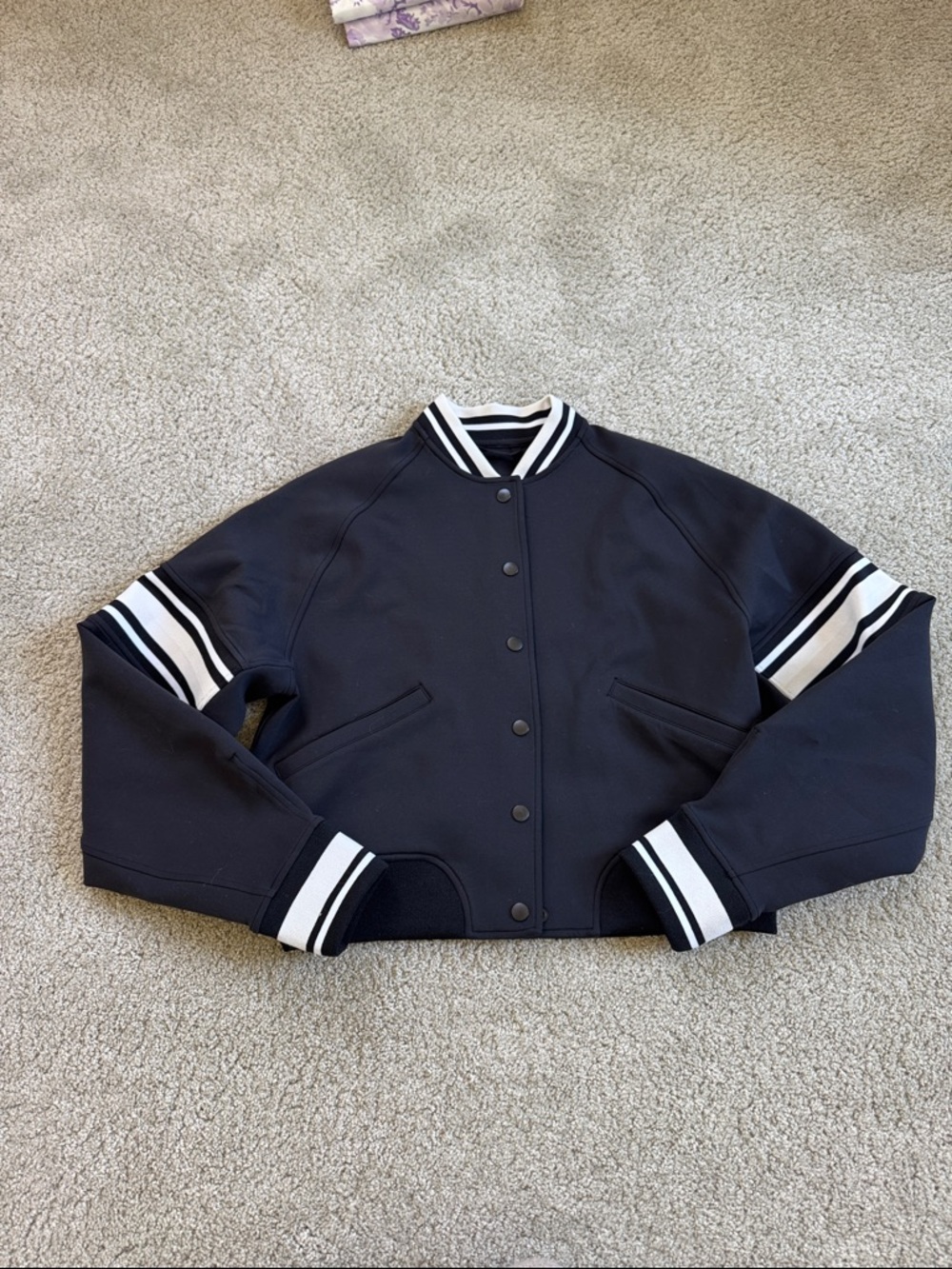 LULULEMON Black White Varsity Jacket 6/S